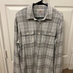 Faherty Brand Legend Sweater Flannel Shirt in Winter Clouds Plaid